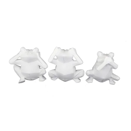 Figurine Décorative DKD Home Decor 18,5 x 13 x 17,8 cm Blanc Grenouille (3 Unités) de DKD Home Decor, Objets de décoration - ...