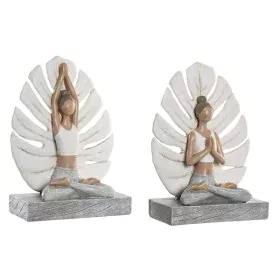 Deko-Figur DKD Home Decor 16 x 7,5 x 21 cm Grau Weiß Yoga (2 Stück) von DKD Home Decor, Ornamente - Ref: S3039682, Preis: 32,...