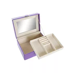 Jewelry box DKD Home Decor 17 x 13 x 8,5 cm Lilac Polyurethane MDF Wood by DKD Home Decor, Wardrobe Jewellery Organisers - Re...