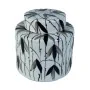 Potiche DKD Home Decor Porcelaine Noir Blanc 17 x 17 x 16 cm Oriental Feuille d'une plante de DKD Home Decor, Vases - Réf : S...