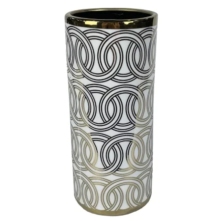 Vase DKD Home Decor Porcelaine Doré Blanc Oriental 13 x 13 x 36 cm de DKD Home Decor, Vases - Réf : S3039999, Prix : 27,66 €,...