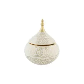 Tibor DKD Home Decor Branco Dourado Porcelana Oriental Cromado 18 x 18 x 22 cm de DKD Home Decor, Jarrões - Ref: S3040002, Pr...