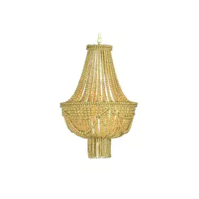 Lampadario DKD Home Decor Metallo Marrone Giallo 40 W Legno MDF (40 x 40 x 60 cm) di DKD Home Decor, Plafoniere - Rif: S30402...