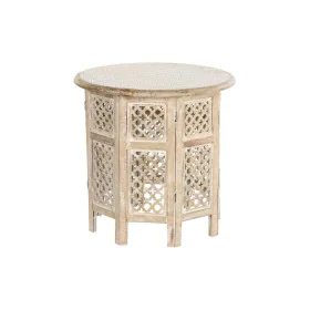 Mesa de apoio DKD Home Decor Branco Castanho Madeira de mangueira 53 x 53 x 53 cm de DKD Home Decor, Jogos de móveis - Ref: S...