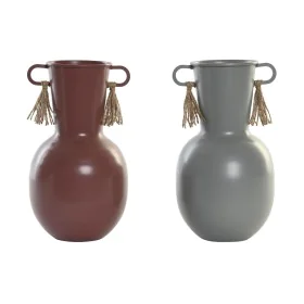 Vaso DKD Home Decor 14 x 13 x 24 cm Grigio Metallo Terracotta (2 Unità) di DKD Home Decor, Vasi - Rif: S3040288, Prezzo: 26,9...