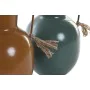 Vaso DKD Home Decor 14.5 x 13 x 24 cm Metal Laranja Verde Mostarda (2 Unidades) de DKD Home Decor, Jarrões - Ref: S3040289, P...