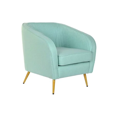 Armchair DKD Home Decor Green Golden Metal 70 x 68 x 73 cm by DKD Home Decor, Chairs - Ref: S3040342, Price: 163,51 €, Discou...