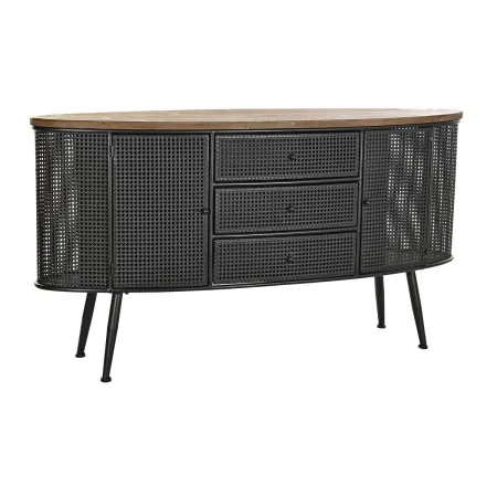 Credenza DKD Home Decor 145,5 x 45 x 76 cm Abete Nero Metallo Marrone di DKD Home Decor, Credenze e buffet - Rif: S3040343, P...