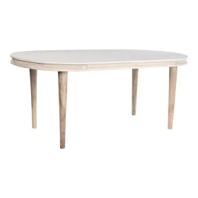 Tavolo da Pranzo DKD Home Decor Bianco Dorato Ottone Legno di mango 180 x 90 x 76 cm di DKD Home Decor, Tavoli da sala da pra...