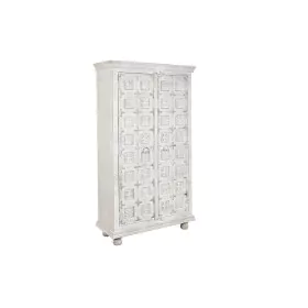 Armário DKD Home Decor Madeira Branco Madeira de mangueira 100 x 40 x 180 cm de DKD Home Decor, Armários e aparadores - Ref: ...