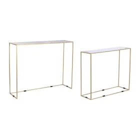 Jeu de 2 tables DKD Home Decor Blanc Noir Doré 100 x 28 x 80 cm de DKD Home Decor, Tables - Réf : S3040440, Prix : 215,82 €, ...