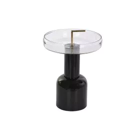 Mesa de apoio DKD Home Decor Cristal Preto Transparente Ferro 41 x 41 x 57 cm de DKD Home Decor, Jogos de móveis - Ref: S3040...