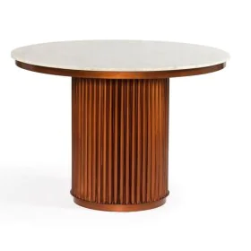 Table de Salle à Manger DKD Home Decor Métal Marbre (110 x 110 x 76 cm) de DKD Home Decor, Tables - Réf : S3040469, Prix : 50...