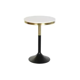 Mesa de apoio DKD Home Decor Preto Dourado Metal Branco Mármore (40,5 x 40,5 x 57,5 cm) de DKD Home Decor, Jogos de móveis - ...