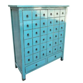 Caisson à Tiroirs DKD Home Decor Bleu Bois Oriental Laqué 102 x 42 x 120 cm de DKD Home Decor, Commodes - Réf : S3040617, Pri...