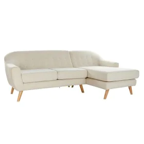 Chaise Longue Sofa DKD Home Decor Cream Rubber wood 226 x 144 x 84 cm by DKD Home Decor, Chairs - Ref: S3040667, Price: 708,1...