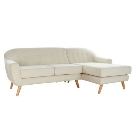 Canapé chaise longue DKD Home Decor Crème Bois d'hévéa 226 x 144 x 84 cm de DKD Home Decor, Chaises - Réf : S3040667, Prix : ...