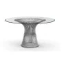 Dining Table DKD Home Decor Transparent Silver Steel Tempered Glass 130 x 130 x 75 cm by DKD Home Decor, Dining Tables - Ref:...