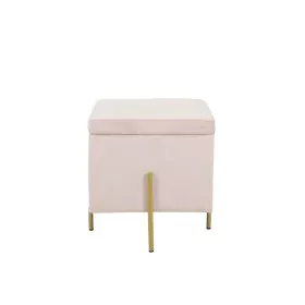 Poggiapiedi DKD Home Decor Rosa Metallo Poliestere (45 x 45 x 45 cm) di DKD Home Decor, Ottomane e poggiapiedi - Rif: S304071...