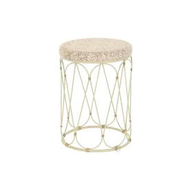 Mesa de apoio DKD Home Decor Natural Metal Creme Rotim (35 x 35 x 49 cm) de DKD Home Decor, Jogos de móveis - Ref: S3040737, ...