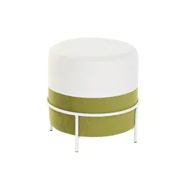 Repose-pied DKD Home Decor Naturel Métal Blanc Vert (40 x 40 x 40 cm) de DKD Home Decor, Poufs et repose-pieds - Réf : S30407...