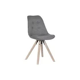 Sedia da Sala da Pranzo DKD Home Decor Poliestere Grigio scuro Rovere (48 x 44 x 84 cm) di DKD Home Decor, Sedie - Rif: S3040...