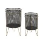 Set of Planters DKD Home Decor Black Golden Metal Loft 36 x 36 x 58 cm by DKD Home Decor, Cachepots - Ref: S3040788, Price: 7...