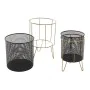 Set of Planters DKD Home Decor Black Golden Metal Loft 36 x 36 x 58 cm by DKD Home Decor, Cachepots - Ref: S3040788, Price: 7...