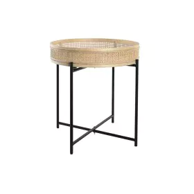 Macetero DKD Home Decor Natural Negro Metal Ratán Escandinavo (43 x 43 x 46 cm) de DKD Home Decor, Maceteros - Ref: S3040810,...