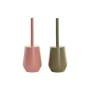 Toilet Brush DKD Home Decor Pink 12 x 12 x 34,5 cm Green polystyrene (2 Units) by DKD Home Decor, Toilet accessories - Ref: S...