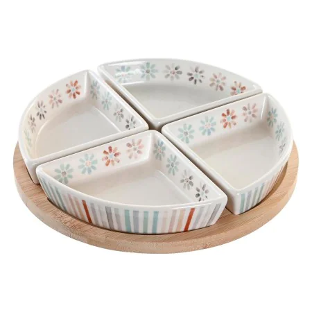 Plateau apéritif DKD Home Decor 21,5 x 21,5 x 1 cm Multicouleur Grès de DKD Home Decor, Plats et plateaux - Réf : S3041106, P...