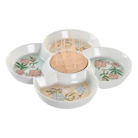 Snack tray DKD Home Decor Green 22 x 22 x 3 cm Stoneware by DKD Home Decor, Plates and dishes - Ref: S3041114, Price: 13,26 €...