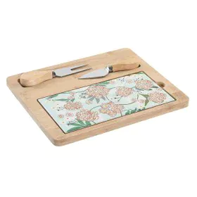 bandeja de aperitivos DKD Home Decor 24,5 x 20 x 1,2 cm Bege Verde Grés de DKD Home Decor, Pratos e fontes - Ref: S3041116, P...