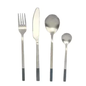 Cutlery DKD Home Decor Blue Silver Black Stainless steel 16 Pieces by DKD Home Decor, Cutlery sets - Ref: S3041178, Price: 30...