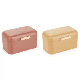 Portapane DKD Home Decor 30,50 x 20,7 x 15 cm Metallo Terracotta Giallo Vintage (2 Unità) di DKD Home Decor, Conservazione di...