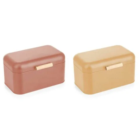 Portapane DKD Home Decor 30,50 x 20,7 x 15 cm Metallo Terracotta Giallo Vintage (2 Unità) di DKD Home Decor, Conservazione di...