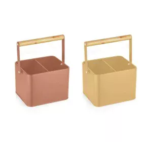 Organizador para Cubiertos DKD Home Decor 18 x 15,5 x 24 cm Metal Terracota Amarillo Vintage Pino (2 Unidades) de DKD Home De...