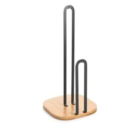 Kitchen Paper holder DKD Home Decor 16 x 16 x 31,3 cm Natural Black Steel by DKD Home Decor, Shelves and supports - Ref: S304...