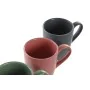 Ensemble de 4 mugs DKD Home Decor Vert Rose Naturel Gris foncé Grès 160 ml 17 x 12 x 39 cm de DKD Home Decor, Tasses - Réf : ...