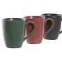 Ensemble de 4 mugs DKD Home Decor Vert Rose Gris foncé Grès 300 ml 19 x 13 x 31 cm de DKD Home Decor, Tasses - Réf : S3041304...