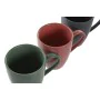 Ensemble de 4 mugs DKD Home Decor Vert Rose Gris foncé Grès 300 ml 19 x 13 x 31 cm de DKD Home Decor, Tasses - Réf : S3041304...