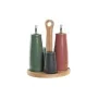 Condiment Set DKD Home Decor 19 x 16 x 22,5 cm Natural Pink Rubber wood White Green Stoneware by DKD Home Decor, Dispensers f...