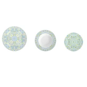 Service de Vaisselle DKD Home Decor Porcelaine Bleu Vert 18 Pièces de DKD Home Decor, Services complets - Réf : S3041318, Pri...