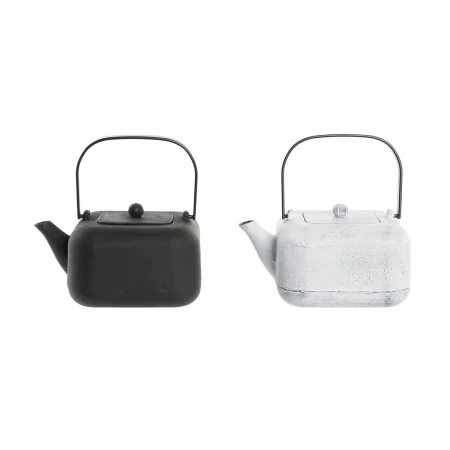 Teiera DKD Home Decor Nero Acciaio inossidabile Bianco 1,2 L (2 Unità) di DKD Home Decor, Servizio da tè e caffè - Rif: S3041...