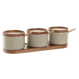 Sugar Bowl DKD Home Decor 29 x 10 x 7 cm Beige Brown Rubber wood (7 Units) by DKD Home Decor, Sugar and milk - Ref: S3041349,...