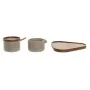 Açucareiro DKD Home Decor 19,5 x 18,5 x 7 cm Bege Castanho Madeira da borracha 4 Peças de DKD Home Decor, Açúcar e leite - Re...