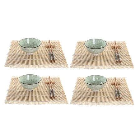 Conjunto de sushi DKD Home Decor 14,5 x 14,5 x 35 cm Grés Oriental (16 Peças) de DKD Home Decor, Pratos e fontes - Ref: S3041...