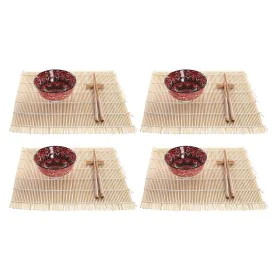 Set de Sushi DKD Home Decor 14,5 x 14,5 x 31 cm Fucsia Mandala Gres Oriental (16 Piezas) de DKD Home Decor, Platos y fuentes ...