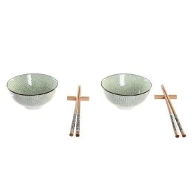 Set de sushi DKD Home Decor 30 x 21 x 7 cm Vert Bleu ciel Grès Oriental (6 Pièces) de DKD Home Decor, Plats et plateaux - Réf...