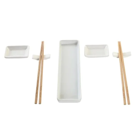 Set per Sushi DKD Home Decor 24 x 7 x 2 cm Naturale Bianco Gres Orientale di DKD Home Decor, Piatti e teglie - Rif: S3041397,...